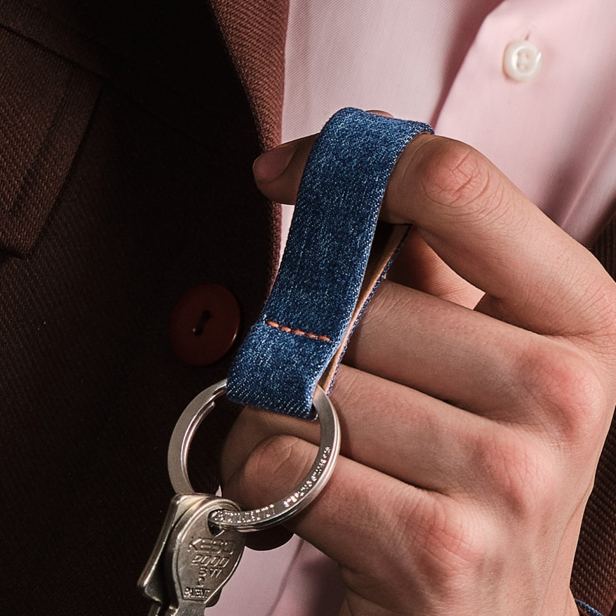 Glücksbringer & Schlüsselring | 925 Sterling Silber | Italienischer Denim