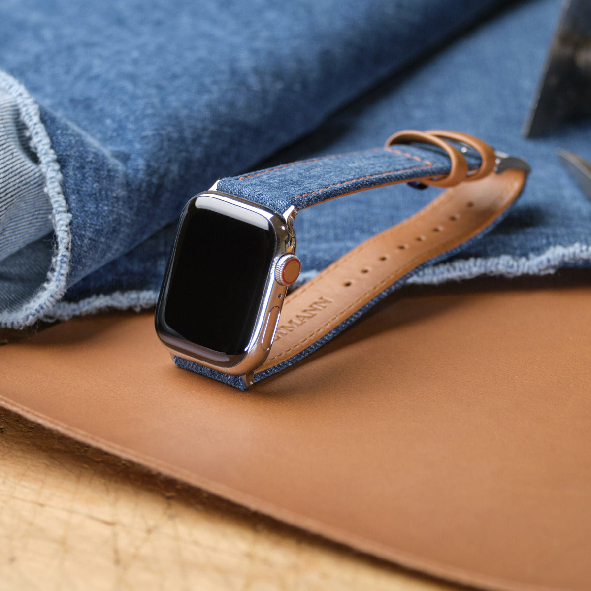 handmade in Germany Weltmann watch band denim