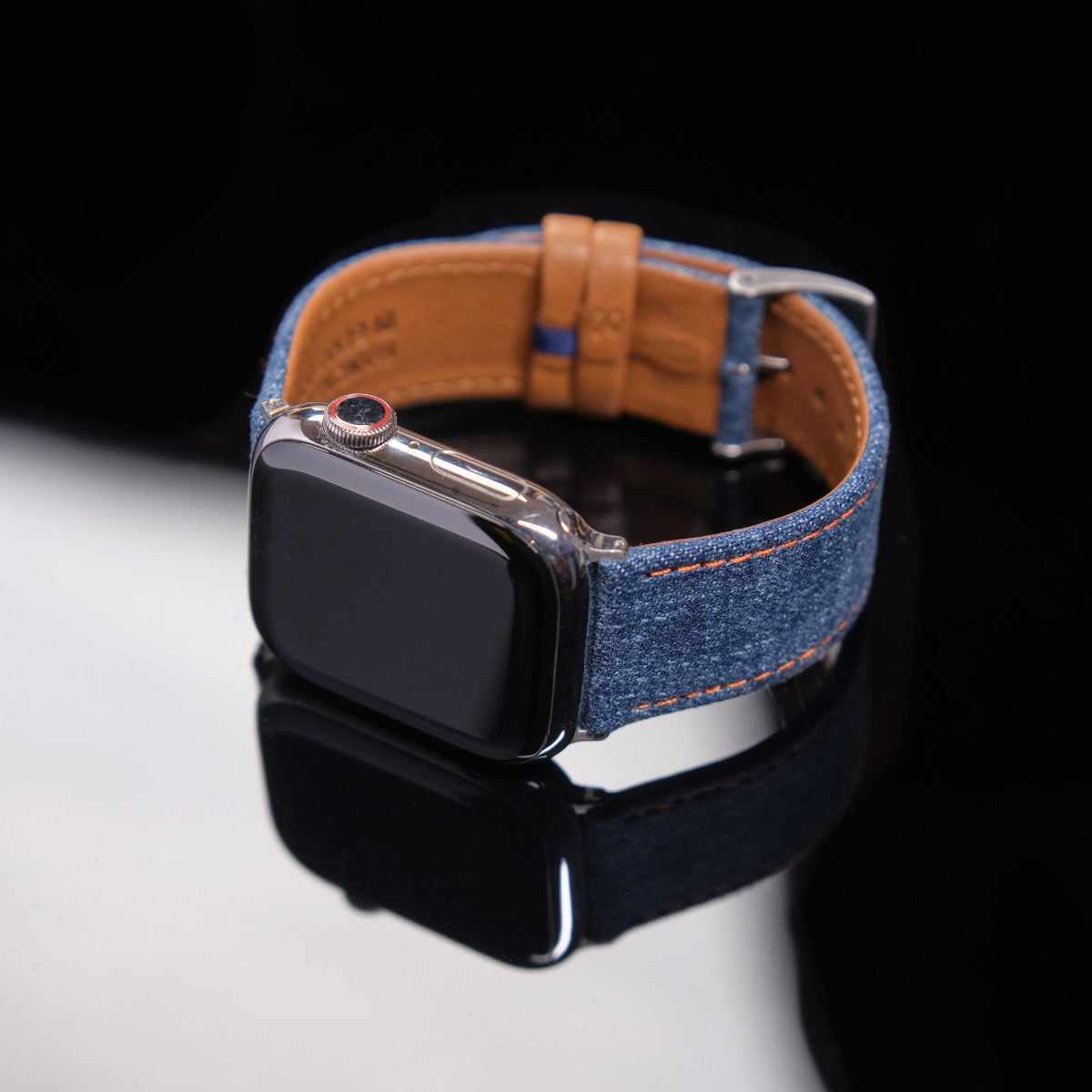 upcycled Denim with appleskin faux leather
