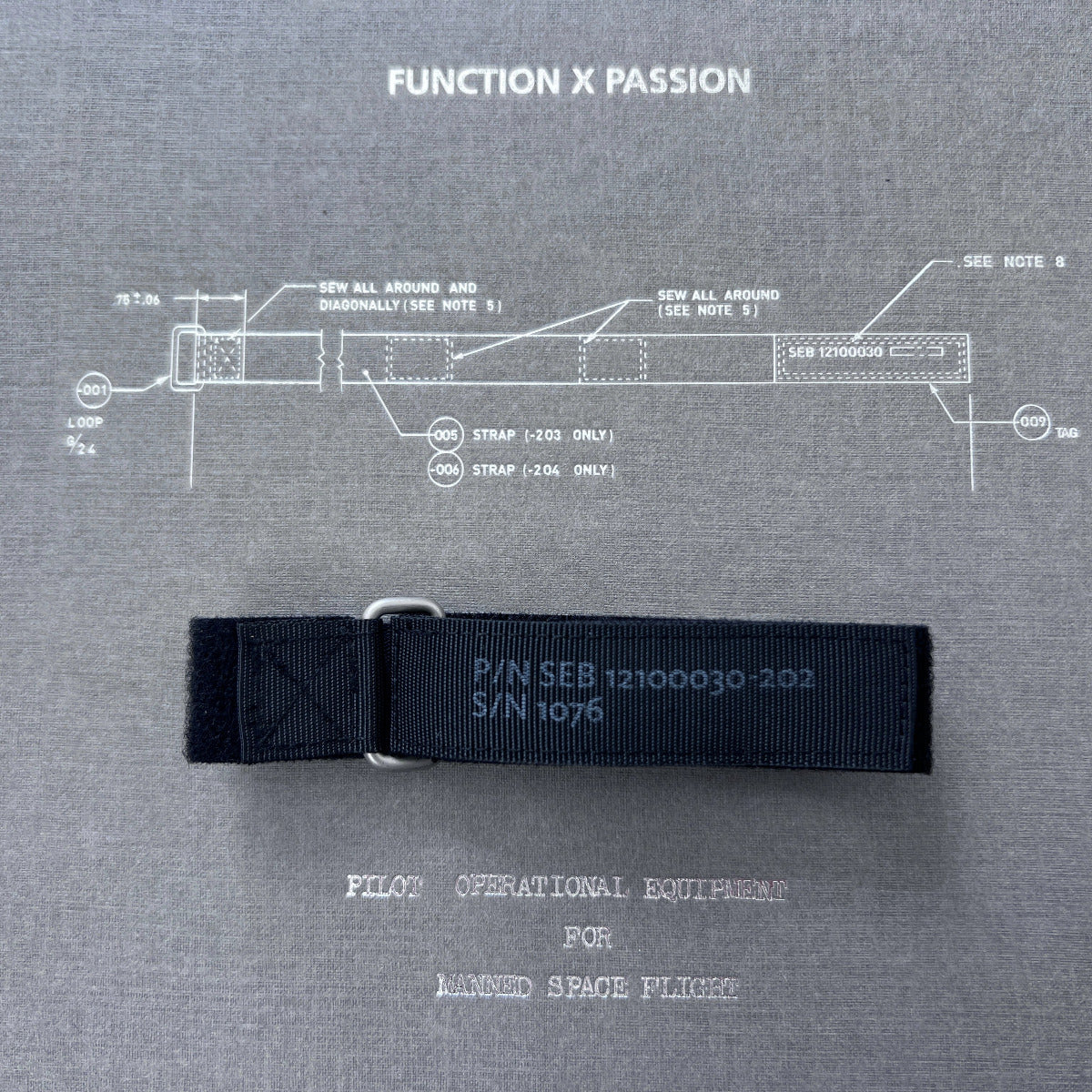 full black spave pilot strap in gift box