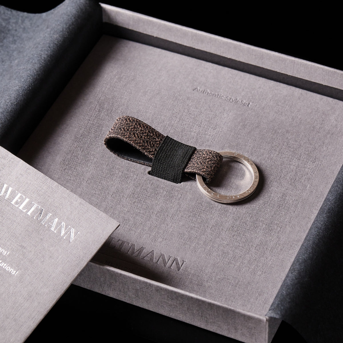 Keyring & Lucky Charm | Genuine 925 Sterling | Edition Höfer "Bavarian Herringbone"